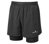 Ronhill Running, Men's Tech 5" Twin Short, All Black, S