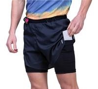 Ronhill Running, Men's Tech Race Twin 2in1 Short, All Black, Size S