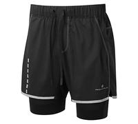Ronhill Running, Men's Tech Reflect 5" Twin Short, All Black, S