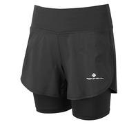 Ronhill Tech 4.5 Inch Twin 2 in 1 Womens Running Shorts - Black