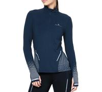 Ronhill Tech Reflect Womens Running Top Blue Long Sleeve Half Zip Base Layer Run