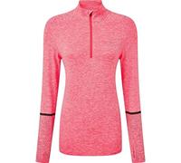 RONHILL, Wmn's Life Night Runner 1/2 Zip Tee, HotPinkMrl/Pwtr/RFLCT, 16