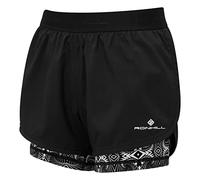 Ronhill, Wmn's Life Twin Short, Running, Black/Mono MagicEye, 16