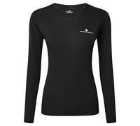Ronhill Women's Core L/S Tee T Shirt, Black/Bright White, 10 UK
