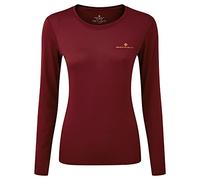 Ronhill Women's Core L/S Tee T Shirt, Cabernet/Dune, 14 UK