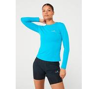 Ronhill Womens Core Long Sleeve Running Tee -blue/white, Blue, Size 12, Women Blue