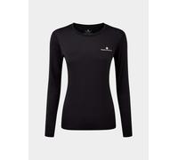 Ronhill Women's Core L/S Tee T Shirt, Black/Bright White, 16 UK