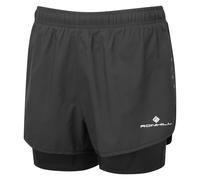 Ronhill Running, Wmn's Core Twin Short, All Black, Size 14