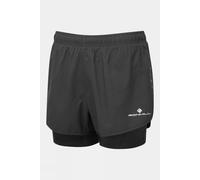 Ronhill Running, Wmn's Core Twin Short, All Black, Size 16