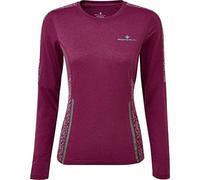 Ronhill Women's Life Night Runner L/S Tee Shirt, Grape/Jade/Reflect, 16 UK