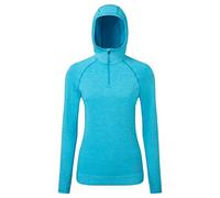 Ronhill Women's Life Seamless Hoodie, Azure Marl - 14-16 Blue