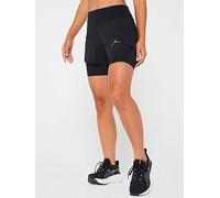 Ronhill Tech 4.Twin Womens Running Shorts Black 2 In 1 4.5 Inch Twin Short Run
