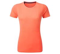 RONHILL Women's Wmn's Tech Marathon S/S Tee T-Shirt, Peach/Lemongrass, 10-12