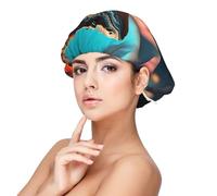 Ronin Iguana in a Cyberpunk Saloon Satin Sleep Cap for Adults - Hair Protection and Comfort Black, Black, One size
