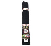 Ronin Jiu Jitsu BJJ Gi Belt - Brazilian Jiu Jitsu Belt with Poly/Cotton Fabric - White, Blue, Purple - Perfect For Training or Competition (Black, A5)