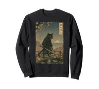 Ronin The Samurai Cat Cherry Blossom Ukiyo-e Manga Kanji Art Sweatshirt