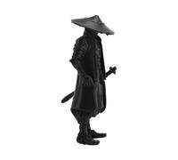 Ronin Warrior Statue PLA Black Samurai Figurine Desk Decor | 3D Printed, 10cm x 4cm, 1 Pack, Wearing Hat, Holding Sword, Tabletop Display
