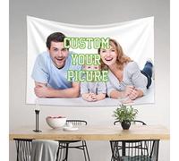 Roninkier Custom Tapestry Personalised Background Black Light Tapestry DIY Print Own Photo Wall Hanging, 150 x 100cm