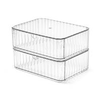 Roninkier Stackable Coffee Pod Drawer Organizer, Clear PET Storage Box | Universal Storage Container Fit for All Types of Capsule, Anti-Slip Bottom, Easy Access to Any Layer for Kitchen & Office