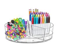 Roninkier Turntable with 5 Removable Storage Containers, Snack Medicine Cabinet Organiser, Clear Plastic Containers for Kitchen Pantry Organisation and Storage