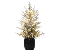 Ronipic 3ft Small Pre Lit Christmas Tree,50 Dual-Colour LED Lights & Pot,Flocked Xmas Tree with 100 PE&PVC Branch Tips,Ideal for Tabletops, Windowsills,Office Desks,Shop Counters or Hallways