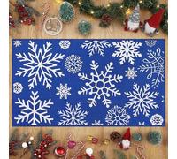 RONIPIC Christmas Snowflake Doormat, Non-Slip Indoor Floor Rug, 50×80cm, Winter Festive Decor for Entrance Living Room Bedroom Kitchen, Xmas Home Decorative Mat, Blue