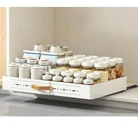 RONIPIC Expandable Pull-Out Cabinet Organizer (1 Pack), 51cm-75cm Width Slide Out Drawers for Kitchen Cabinets, Easy-Grip Handles, Space-Saving Adjustable Storage Solution