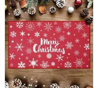 RONIPIC Festive Merry Christmas Doormat, Snowflake Pattern with Welcome Vibe, Non-Slip Floor Mat for Indoor/Outdoor Use, Ideal for Front Door, Kitchen, Laundry & Holiday Decor, 50 * 80cm