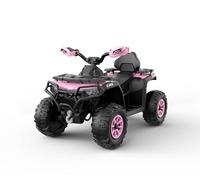 RONIPIC Kids' 12v Ride-on ATV Car - Off-Road Design w/Colorful LED Flag, Parent Remote, Spring Suspension, LED Lights, Bluetooth, Music, USB & Early Education for Boys & Girls,Pink