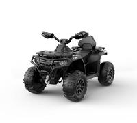 RONIPIC Kids' 12v Ride-on ATV Car - Off-Road Design w/Colorful LED Flag, Parent Remote, Spring Suspension, LED Lights, Bluetooth, Music, USB & Early Education for Boys & Girls,Black