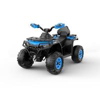 RONIPIC Kids' 12v Ride-on ATV Car - Off-Road Design w/Colorful LED Flag, Parent Remote, Spring Suspension, LED Lights, Bluetooth, Music, USB & Early Education for Boys & Girls,Blue