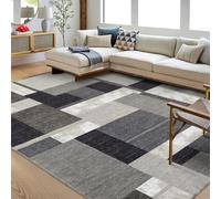 RONIPIC Milo Black & Grey Geometric Area Rug, Super Soft Polyester, Non-Shedding & Easy Care Modern Floor Carpet, Ideal for Bedroom, Living Room& Minimalist Home Decor, 200cm*290 cm