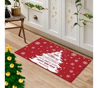 RONIPIC Red Merry Christmas Tree Doormat, Durable Non-Slip Welcome Mat, Easy to Clean for Indoor/Outdoor Entrance, Bathroom & Kitchen, Enhances Festive Vibe, Ideal Christmas Decorations, 40 * 80cm
