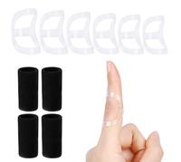 RonJea 10Pcs Clear Oval Finger Splints & Sleeves Kit, 6 Graduated Trigger Finger Splint & 4 Finger Sleeves for Trigger/Mallet/Arthritis/Straightening, Finger Brace Support for