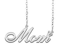 RONKAH Dainty Custom Personalized Mommy Mom Mama Pendant Necklace with Heart Plated Cute Chain Cubic Zirconia Charm Best Gift for Mother's Day Birthday Christmas New year, S, Metal, No Gemstone