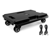 Ronlap Furniture Moving Dolly, Furniture Movers with Wheels, Portable Moving Rollers Leg Dollies for Heavy Furniture, 4 Wheels Small Flat Dolly with 2 Elastic Ropes, 200 KG Capacity, 1 Pack, Black