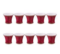 Ronlok 10 x Fabric Clip on Lampshade, E14 Handmade Lampshade for Modern European Style Wall Light, Crystal Lamp, Candle Lamp, Table Lamp with Blue Flannel Decor