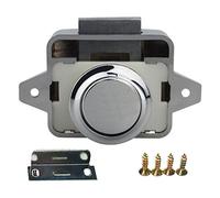Ronlok 26mm Push Lock Latch Button Catch Lock RV Cabinet Cupboard Door Knob, Chrome