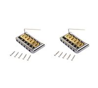 Ronlok 2X 6 Strings Hardtail Saddle Bridge with Wrench & Screws for Strat Electric Guitar Replacement Parts