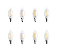 Ronlok 8X Dimmable E12 4W COB Candle Flame Filament LED Light Bulb Lamp 10 x 3.5cm