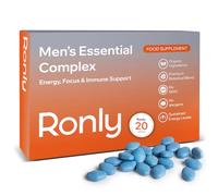 RONLY Men’s Daily Power 100mg - 20 Blue Tablets for Men | Strong Effect Ginseng & Zinc Formula | Energy, Stamina & Enhanced Vitality Support | Natural Herbal Supplement for Men | UK Made
