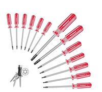 RONMAR 13-Piece Magnetic Torx Screwdrivers Set, Security Tamper Proof, T4、T5、T6、T7、T8、T9、T10、T15、T20、T25、T27、T30、T40 (red)