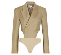 Ronny Kobo Florina Blazer-effect Wool-blend Bodysuit - Light Brown - XL (UK16 / XL)