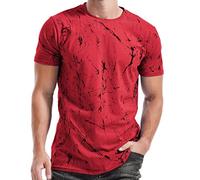 RONOMO Men's Round Neck Short Sleeved T-Shirt | Medium Elasticity | Soft and Breathable | Pre Shrunk Treatment| (SH Wine Red XL)