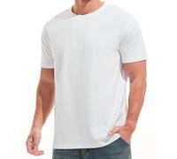RONOMO Men's Solid Color Comfortable T-Shirt(JS White S)