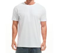 RONOMO Men's Solid Color Comfortable T-Shirt(JS White XL)