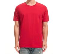 RONOMO Men's Solid Colour T-Shirt 95% Cotton 5% Spandex | Pre-Shrunk Washed | Reinforced Ribbed Collar | Colourfast | Casual Basic Tee Slim Fit(LW Red M