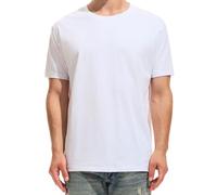 RONOMO Men's Solid Colour T-Shirt 95% Cotton 5% Spandex | Pre-Shrunk Washed | Reinforced Ribbed Collar | Colourfast | Casual Basic Tee Slim Fit(LW White XXL