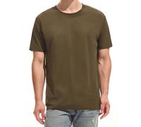 RONOMO Men's Solid Colour T-Shirt 95% Cotton 5% Spandex | Pre-Shrunk Washed | Reinforced Ribbed Collar | Colourfast | Casual Basic Tee Slim Fit(LW Army Green XXXL