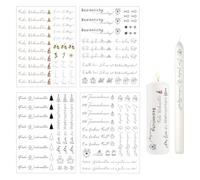 Ronoza® Pack of 4 Candle Tattoos Christmas, Water Slide Film Candles, Candle Film, Candle Tattoo, DIY Gift, Candle Tattoo, Decorative Autumn, Candle Stickers, Candle Tattoo (Christmas Decoration F)